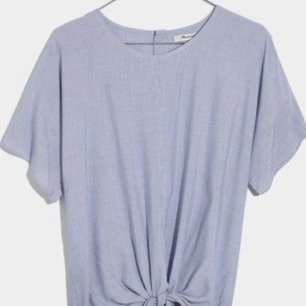 Madewell blue top with button down back
